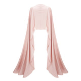 Everleigh Champagne Satin Top  Skirt Set With Cape Detail