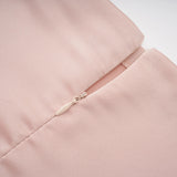 Everleigh Champagne Satin Top  Skirt Set With Cape Detail