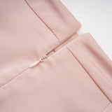 Everleigh Champagne Satin Top  Skirt Set With Cape Detail