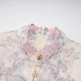 Fabienne Neutral Floral Print Mini Dress