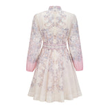 Fabienne Neutral Floral Print Mini Dress