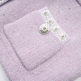 Fabienne purple sequindetail jacket  skirt matching set