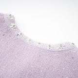 Fabienne purple sequindetail jacket  skirt matching set