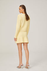 Fabienne yellow waffleknit jacket  skirt matching set