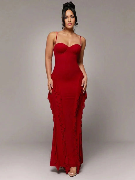 Fabiola Maxi Dress - Refined Style - High Stretch Elasticity - Slim Fit - Sleeveless - Asymmetrical, Backless, Zipper - Strapless Neckline