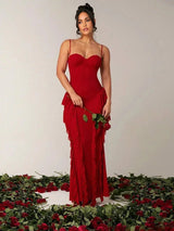 Fabiola Maxi Dress - Refined Style - High Stretch Elasticity - Slim Fit - Sleeveless - Asymmetrical, Backless, Zipper - Strapless Neckline