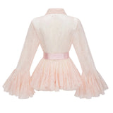 Fadila Pink SemiSheer Blouse  Dress Set