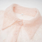 Fadila Pink SemiSheer Blouse  Dress Set