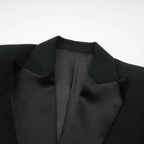 Faith Blazer - Long Sleeves - Peak Lapels - Shoulder Pads - Crystal - Embellished Bow Detail