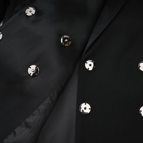 Faith Blazer - Long Sleeves - Peak Lapels - Shoulder Pads - Crystal - Embellished Bow Detail