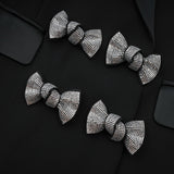 Faith Blazer - Long Sleeves - Peak Lapels - Shoulder Pads - Crystal - Embellished Bow Detail