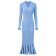 Faith Dress - Form - Fitting Silhouette - Button - Up Design - Tailored Fit - Ruffled Cuffs & Hemline