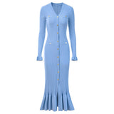 Faith Dress - Form - Fitting Silhouette - Button - Up Design - Tailored Fit - Ruffled Cuffs & Hemline