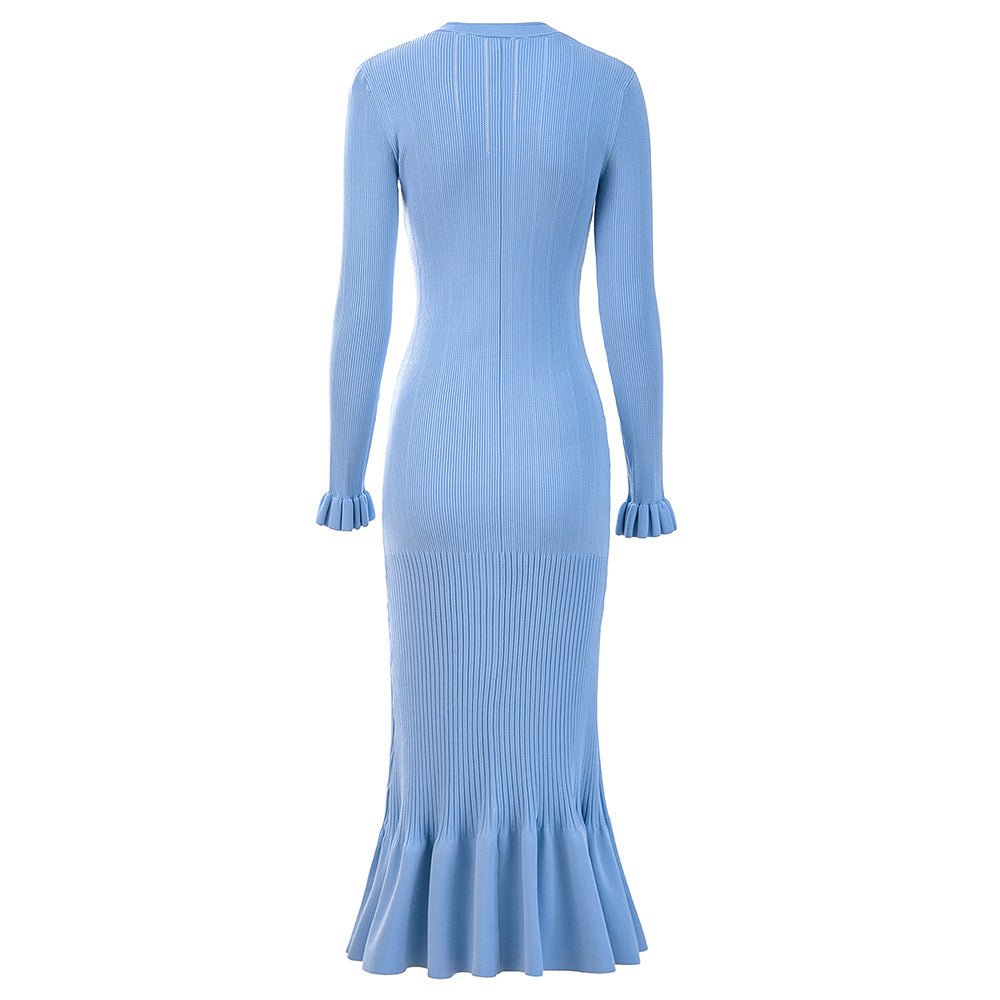 Faith Dress - Form - Fitting Silhouette - Button - Up Design - Tailored Fit - Ruffled Cuffs & Hemline