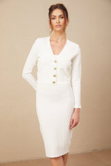 Faith Dress - Knit Monogram Buckle - Link Cinched Waist