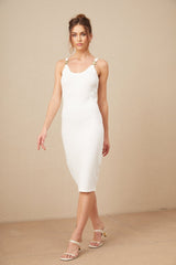 Faith Dress - Knit Monogram Buckle - Link Cinched Waist