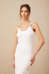Faith Dress - Knit Monogram Buckle - Link Cinched Waist