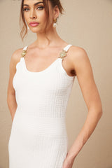 Faith Dress - Knit Monogram Buckle - Link Cinched Waist