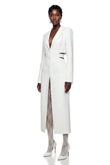 Fanny White Blazer Midi Dress with CutOuts