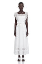 Farrah White CutOut Pleated Maxi Dress