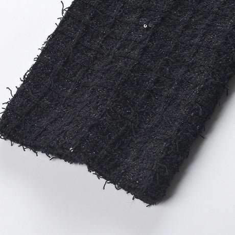 Fatoumata black waffleknit jacket  skirt matching set