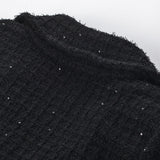 Fatoumata black waffleknit jacket  skirt matching set