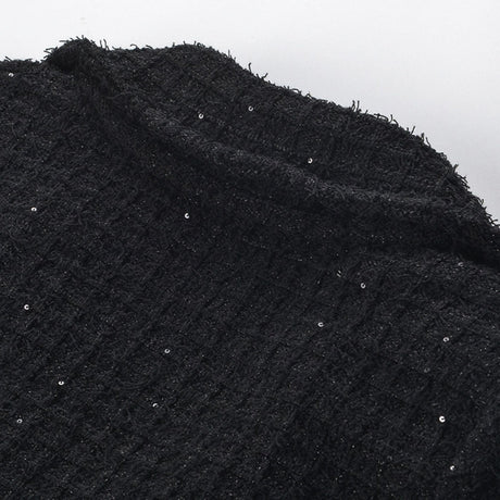 Fatoumata black waffleknit jacket  skirt matching set