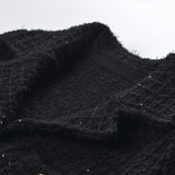 Fatoumata black waffleknit jacket  skirt matching set