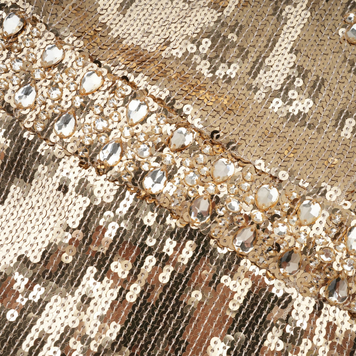 Federica Gold Train Sequined Maxi Dress