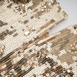 Federica Gold Train Sequined Maxi Dress