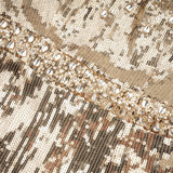 Federica Gold Train Sequined Maxi Dress
