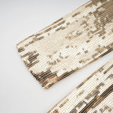 Federica Gold Train Sequined Maxi Dress