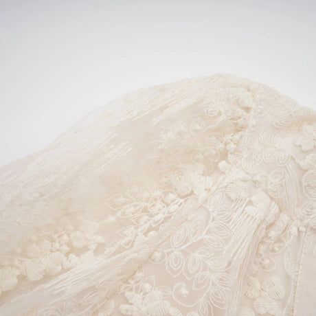 Federica Midi Dress Neutrals Lace - Embroidered & Belted