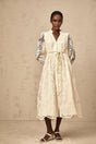 Federica Midi Dress Neutrals Lace - Embroidered & Belted