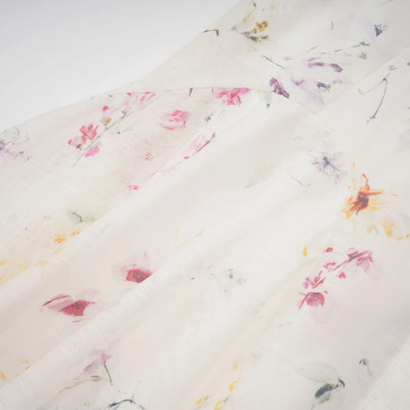 Federica Midi Dress White Floral Print Calf Length Button Fastening