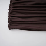Fée Brown Asymmetrical Ruched Mini Dress
