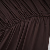 Fée Brown Asymmetrical Ruched Mini Dress