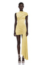 Fée Yellow Asymmetrical Ruched Mini Dress