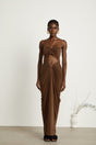 Félicité brown ruched top  skirt matching set