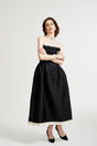 Felisara Midi Dress - Sleek and design - Strapless off the shoulder style - Bow decoration curved hem