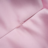 Felismina Pink Color Block Satin Maxi Dress Set