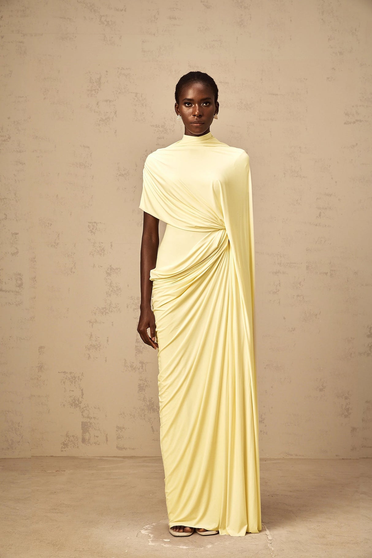 Fenella Asymmetrical Draped Cape  Dress Matching Set