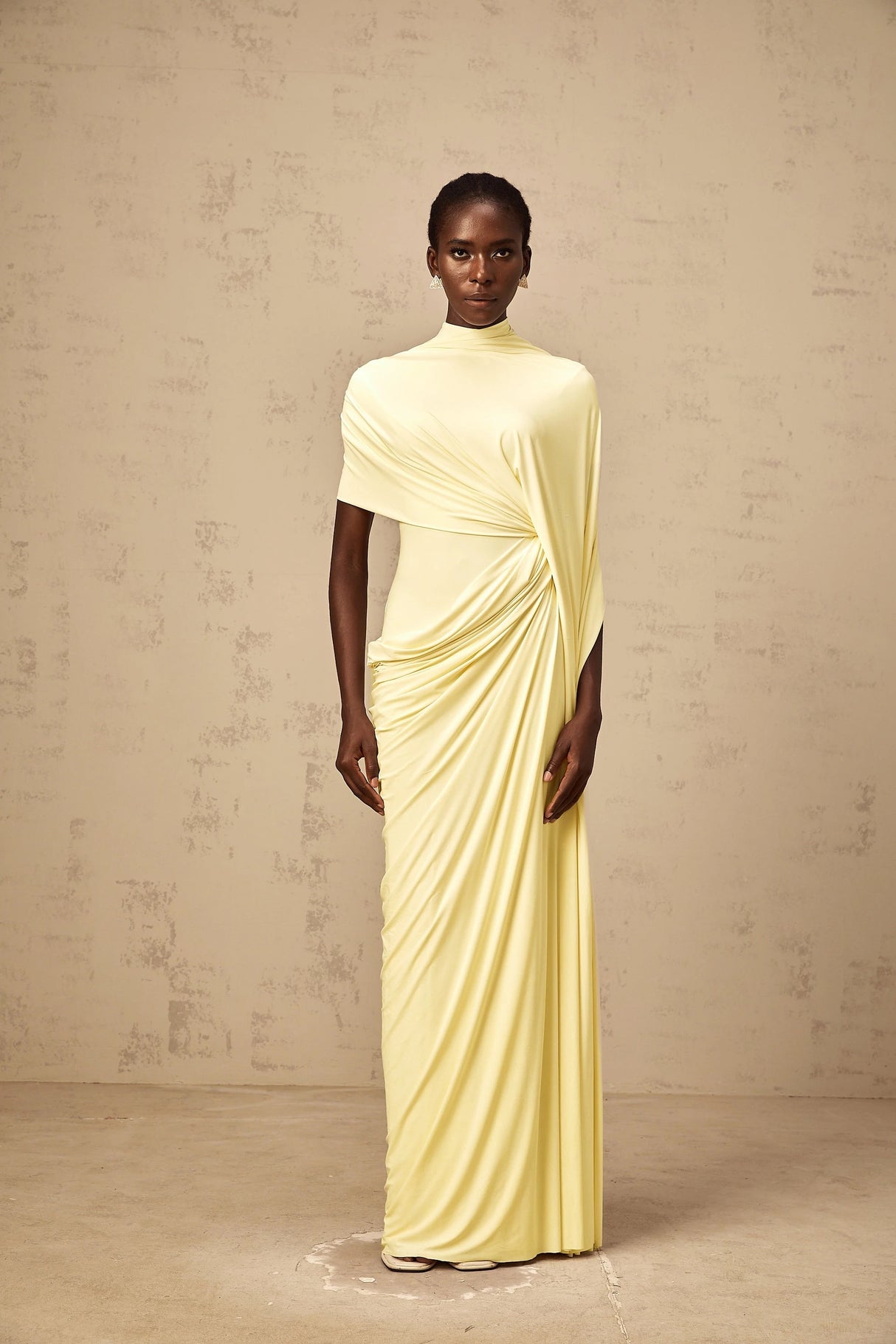 Fenella Asymmetrical Draped Cape  Dress Matching Set