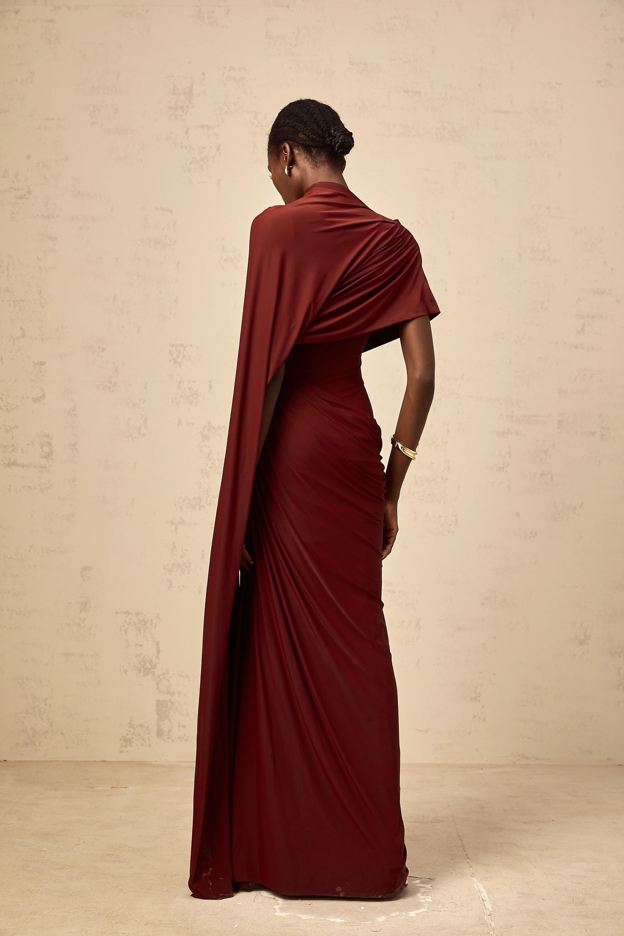 Fenella Asymmetrical Draped Cape  Dress Matching Set