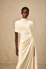 Fenella Asymmetrical Draped Cape  Dress Matching Set
