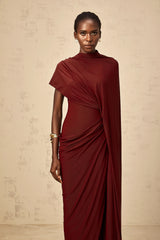 Fenella Asymmetrical Draped Cape  Dress Matching Set