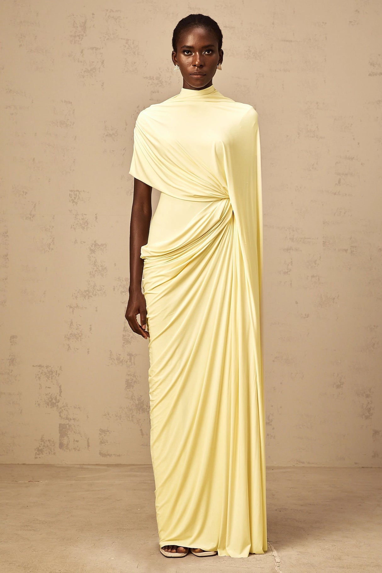 Fenella Asymmetrical Draped Cape  Dress Matching Set