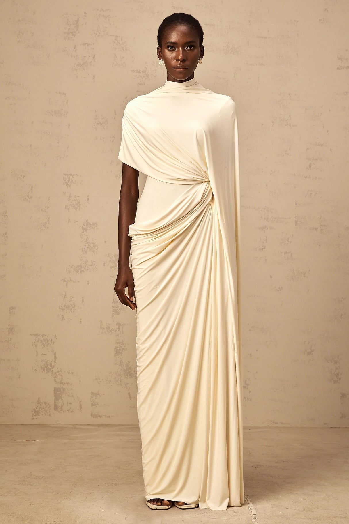 Fenella Asymmetrical Draped Cape  Dress Matching Set