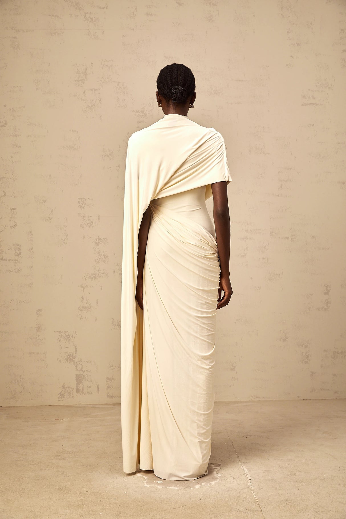 Fenella Asymmetrical Draped Cape  Dress Matching Set