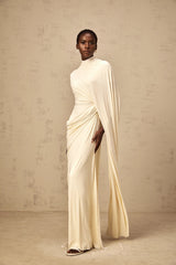 Fenella Asymmetrical Draped Cape  Dress Matching Set